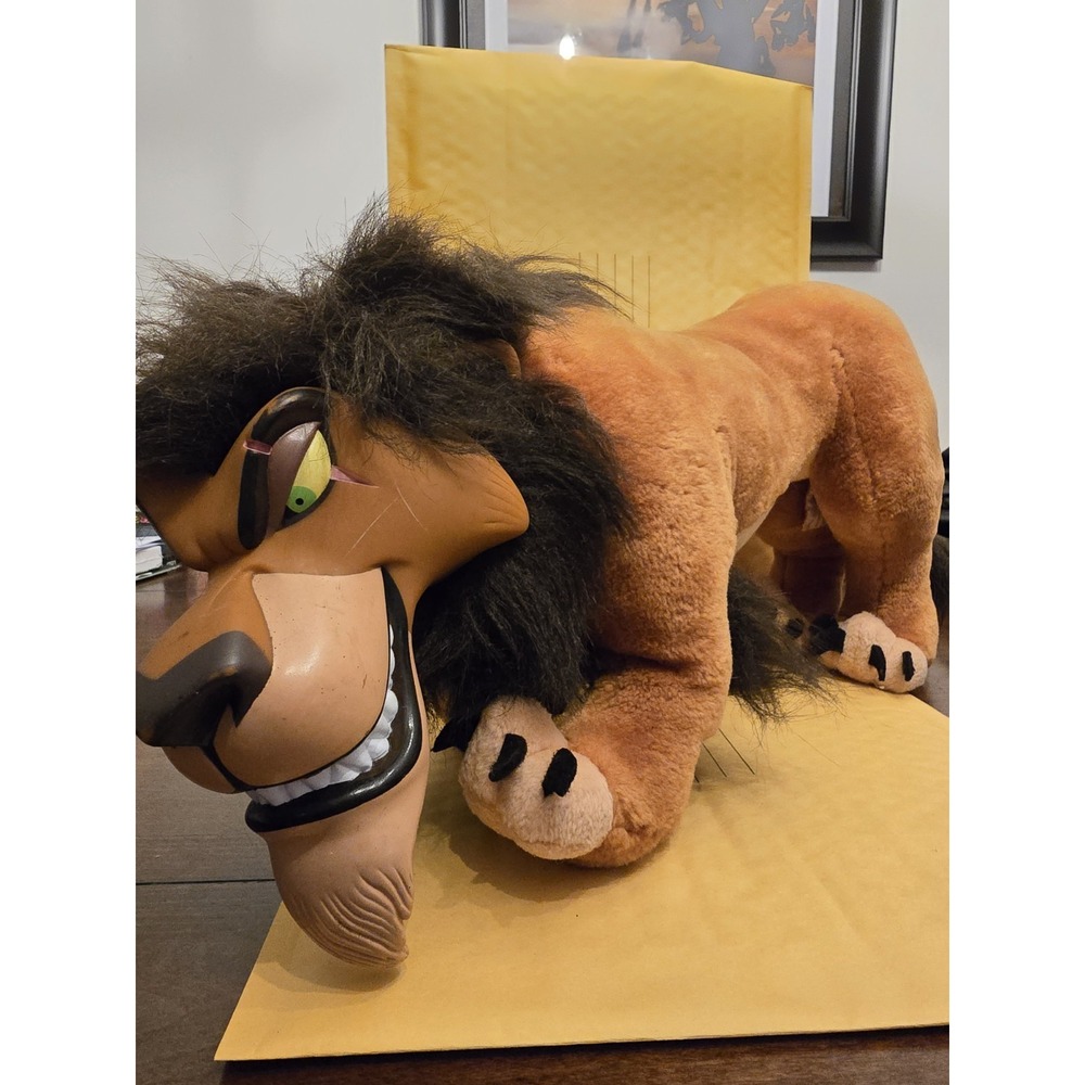 Disney Lion King 18" Scar Plush Toy Vinyl Face Applause With Tags 1994 Vintage